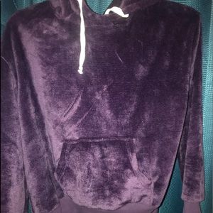 Pullover hoodie plush purple sweatshirt